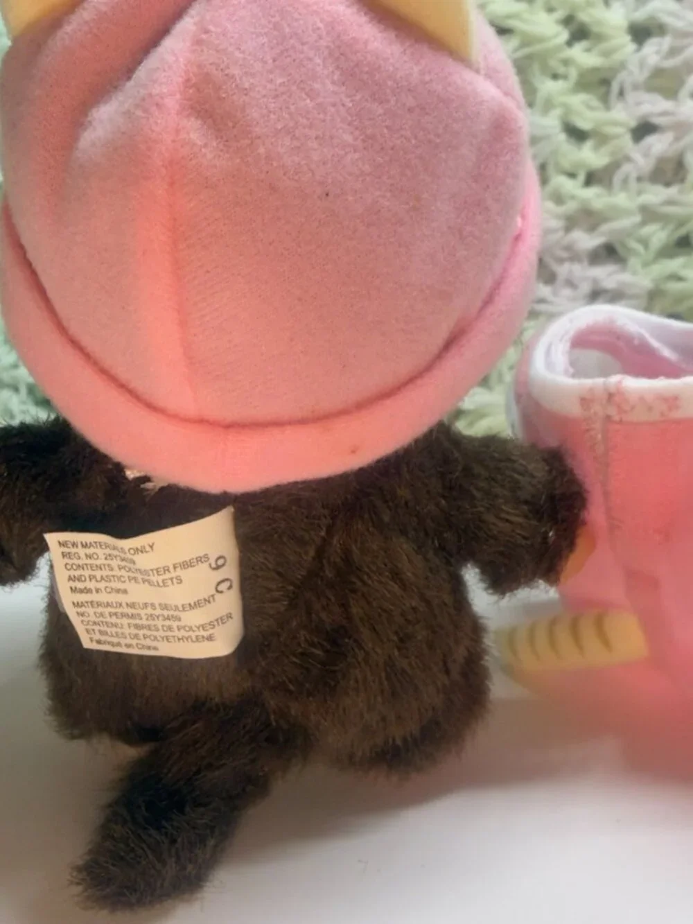 Sekiguchi Bebichhichi Monchhichi Baby Cat Kitty Pacifier Pink Costume Doll 5